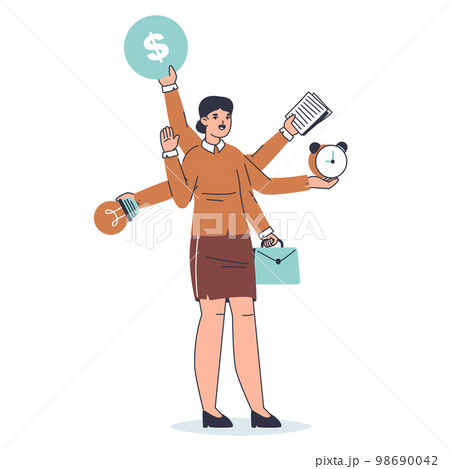 A female office worker is surprised _ greeting - Stock Illustration  [105573115] - PIXTA