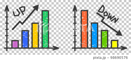 データをシンプルな棒グラフで表示するイラスト 98690576