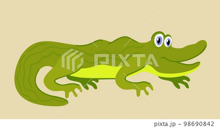Vector isolated illustration of crocodile. Cute cartoon personage. 98690842