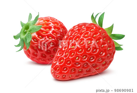 いちご 苺 イラスト リアル セット いちご 苺 イラスト リアル セット 98690981