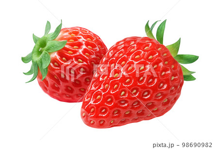 いちご 苺 イラスト リアル セット いちご 苺 イラスト リアル セット 98690982