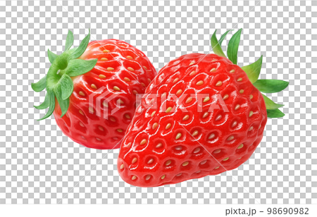 いちご 苺 イラスト リアル セット いちご 苺 イラスト リアル セット 98690982