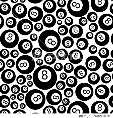 Seamless pattern with 8 ball on a white background Seamless pattern with 8 ball on a white background 98691076