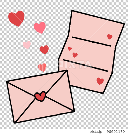 romantic letter with a heart-mail envelope - Stock Illustration
