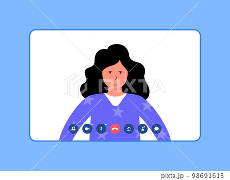 Girl using laptop for video call. Video conferencing and meetings 98691613