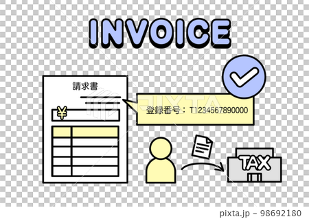 インボイス制度、適格請求書のイメージ　請求書 98692180