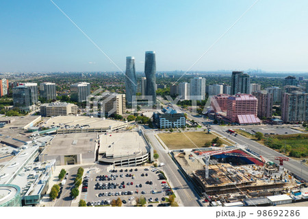 Aerial view of the city center of Mississauga, Ontario, Canada 98692286