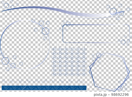 Hexagon motif frame & line set 98692296