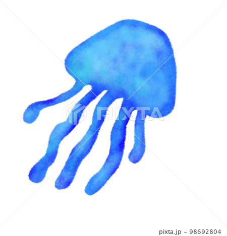 水彩タッチの海の生き物　クラゲ 98692804