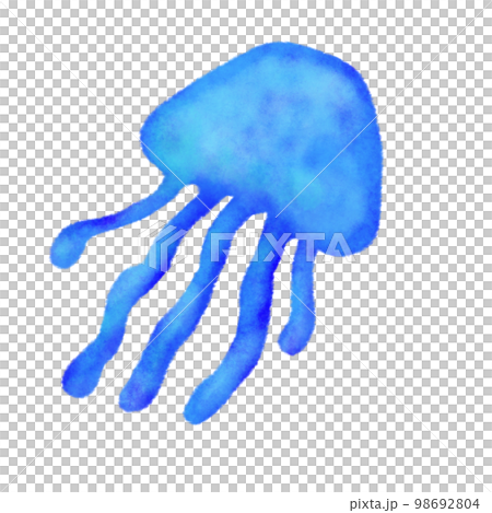 水彩タッチの海の生き物　クラゲ 98692804