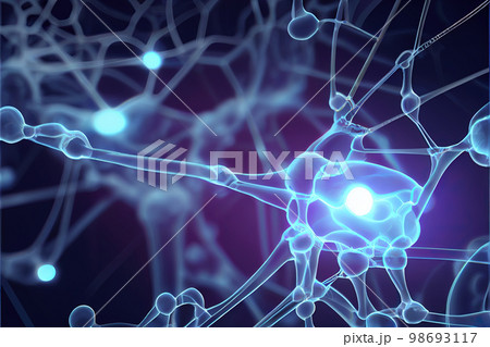 Neuron cells with light impulses Neuron cells with light impulses 98693117