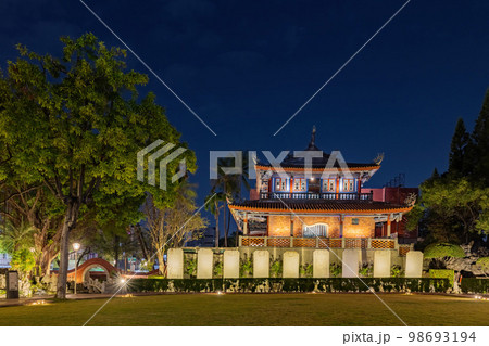 Night view of the historical Chikan Tower 98693194