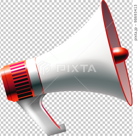 Red realistic megaphone speaker Red realistic megaphone speaker 98693413