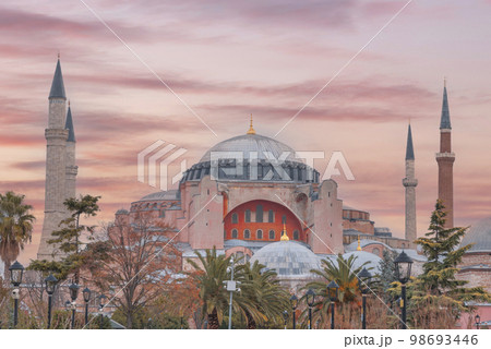 Hagia Sophia (Ayasofya) museum view from the Sultan Ahmet Park in Istanbul Hagia Sophia (Ayasofya) museum view from the Sultan Ahmet Park in Istanbul 98693446