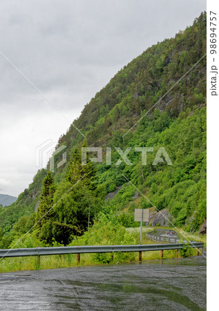 Mountain road in Andalsnes - Norway 98694757