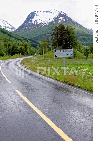Mountain road in Andalsnes - Norway 98694774