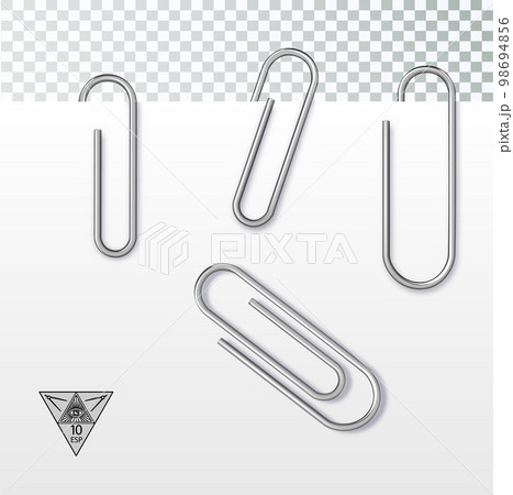 Set of paper clip with black binder on white background. Vector Set of paper clip with black binder on white background. Vector 98694856