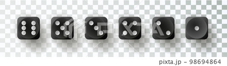 Vector Casino Dice Set Icons. Poker Cubes Isolated on Background. Board Game Pieces 98694864