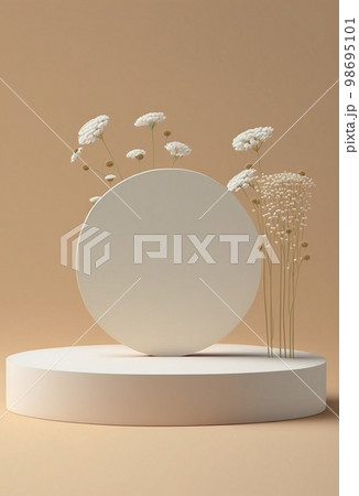 Podium for product advertisement or restaurant menus with beautiful background  98695101