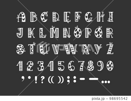 Alphabet ethnic design, tribal africaのイラスト素材 [98695542