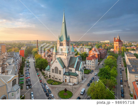 Aerial view of St Augustine's Church in Wroclaw Aerial view of St Augustine's Church in Wroclaw 98695718