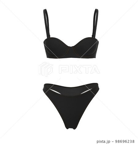 Vetor de Girls in black underwear, black bras and panties