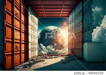 Cargo shipping containers. Generative Ai Cargo shipping containers. Generative Ai 98696339