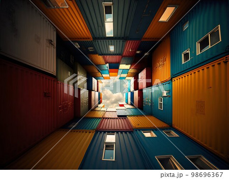 Cargo shipping containers. Generative Ai Cargo shipping containers. Generative Ai 98696367