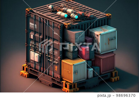 Cargo shipping containers. Generative Ai Cargo shipping containers. Generative Ai 98696370