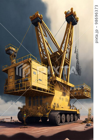 Deck crane. Cargo ship crane. Generative Ai Deck crane. Cargo ship crane. Generative Ai 98696373