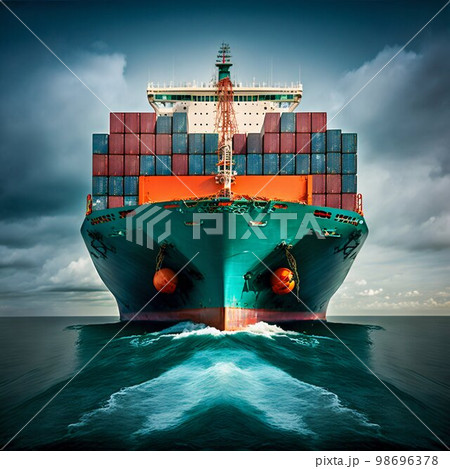 Container cargo ship in sea. Generative Ai Container cargo ship in sea. Generative Ai 98696378