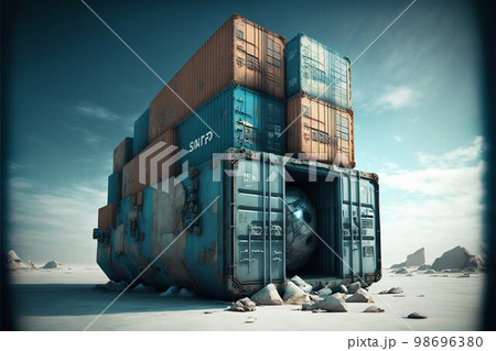 Cargo shipping containers. Generative Ai Cargo shipping containers. Generative Ai 98696380