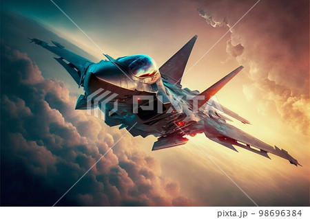 Airplane fighter in sky. Generative Ai Airplane fighter in sky. Generative Ai 98696384