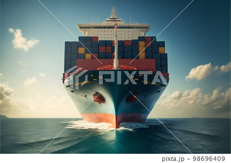 Container cargo ship in sea. Generative Ai Container cargo ship in sea. Generative Ai 98696409