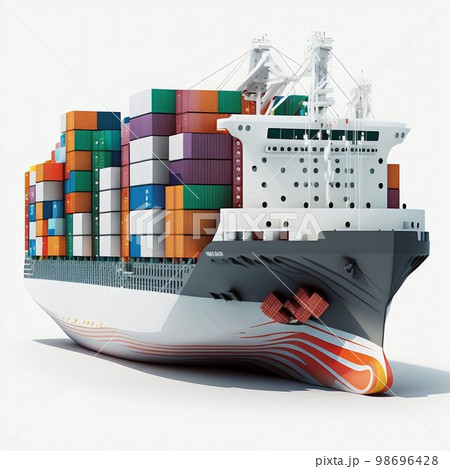 Container cargo ship in sea. Generative Ai Container cargo ship in sea. Generative Ai 98696428