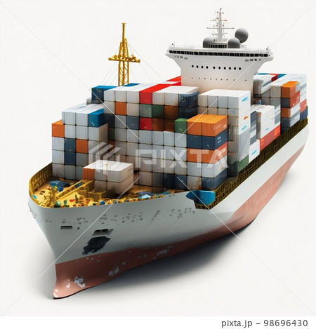 Container cargo ship in sea. Generative Ai Container cargo ship in sea. Generative Ai 98696430