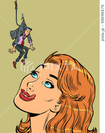 man and woman, temptation Lure trap people on a fishing hook. Dangerous love 98696676
