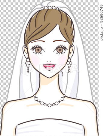 穿著婚紗微笑的年輕漂亮女人 98696749