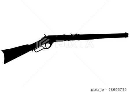 Old west period .44-40 Winchester lever-action repeating rifle M1866 black silhouette 98696752