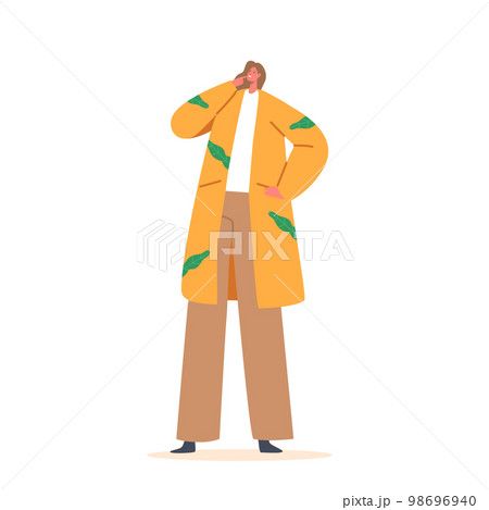 Worried Young Woman Character Thinking about Financial Troubles. Managing Money. Cartoon People Vector Illustration Worried Young Woman Character Thinking about Financial Troubles. Managing Money. Cartoon People Vector Illustration 98696940