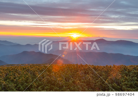 アルプスの夜明け 乗鞍 アルプスの夜明け 乗鞍 98697404