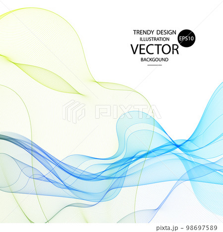 Abstract smooth color wave vector. Curve flow blue motion illustration. Smoke design. Vector lines. eps 10 98697589