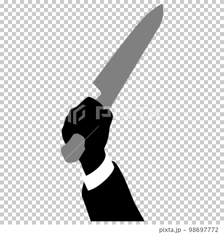 Hand holding a kitchen knife 98697772