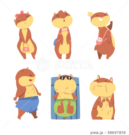 Cute Hamster Character Engaged in Different Activity Vector Set Cute Hamster Character Engaged in Different Activity Vector Set 98697856