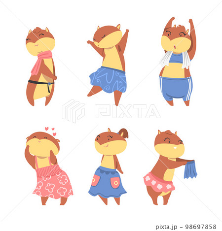 Cute Hamster Character Engaged in Different Activity Vector Set 98697858