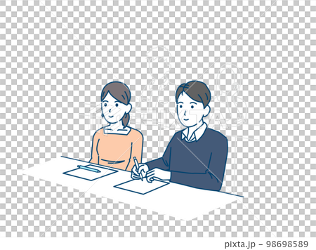 大學生上課聽課插畫 98698589
