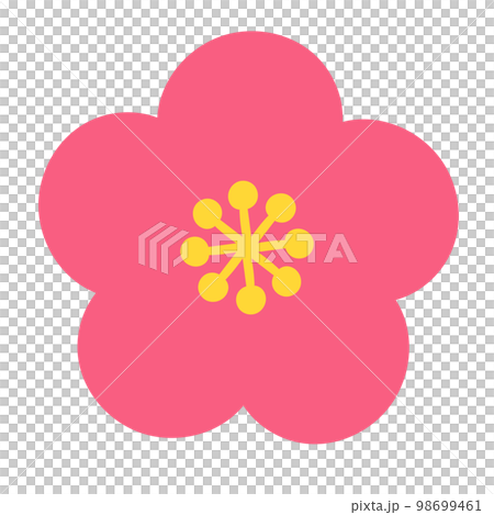 シンプルな梅の花のイラスト 98699461