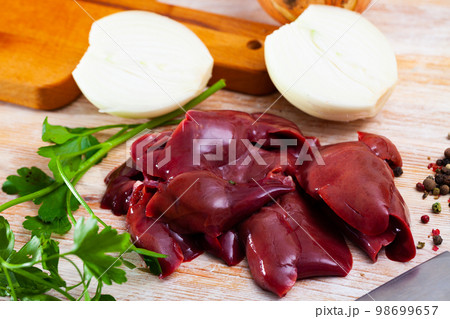 Raw rabbit liver with seasonings Raw rabbit liver with seasonings 98699657