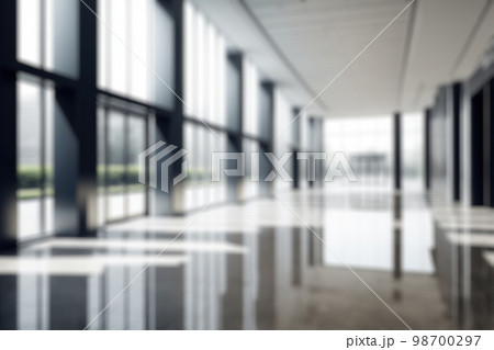 Blur background of empty entrance hall of modern public station or large convention center lobby Blur background of empty entrance hall of modern public station or large convention center lobby 98700297