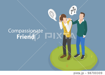 3D Isometric Flat Vector Conceptual Illustration of Compassionate Friend 98700309